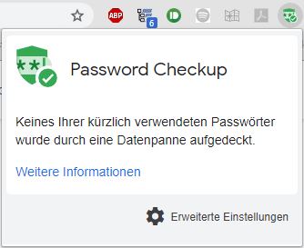 Google Chrome Password-Checkup Zugangsdaten prüfen