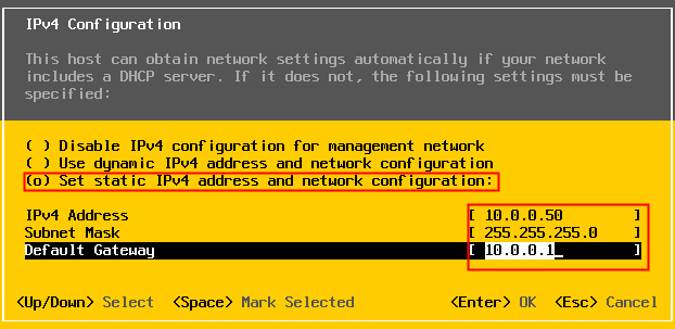 ESXi - IP-Adresse