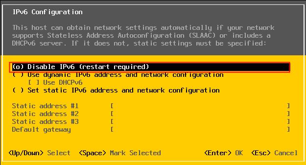 ESXi iPV6 Konfiguration