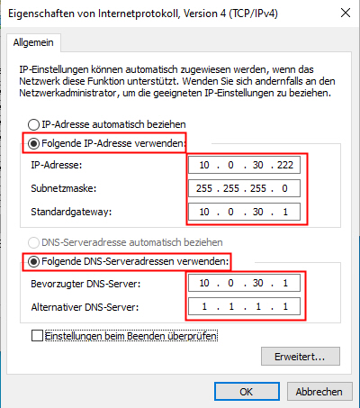 Feste IP Adresse vergeben unter Windows und Windows Server